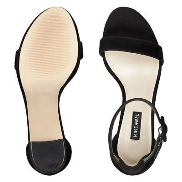 Nine West Rebeka Black Suede Platform Ankle Strap Heels NIB Size 11 - Picture 4 of 9